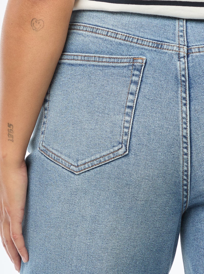 Straight-fit broek van elastische spijkerstof Blauw - Kiabi