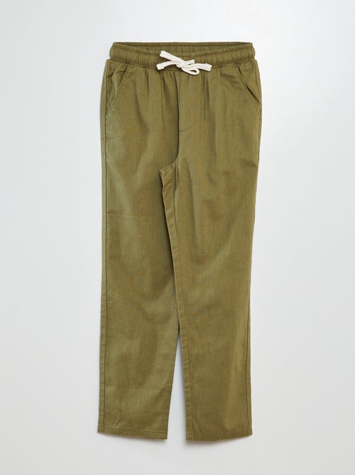 Straight-fit, chino broek met koordje - Kiabi