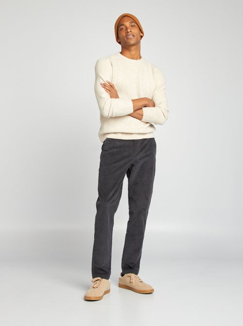 Straight-fit chino broek van velours - Kiabi