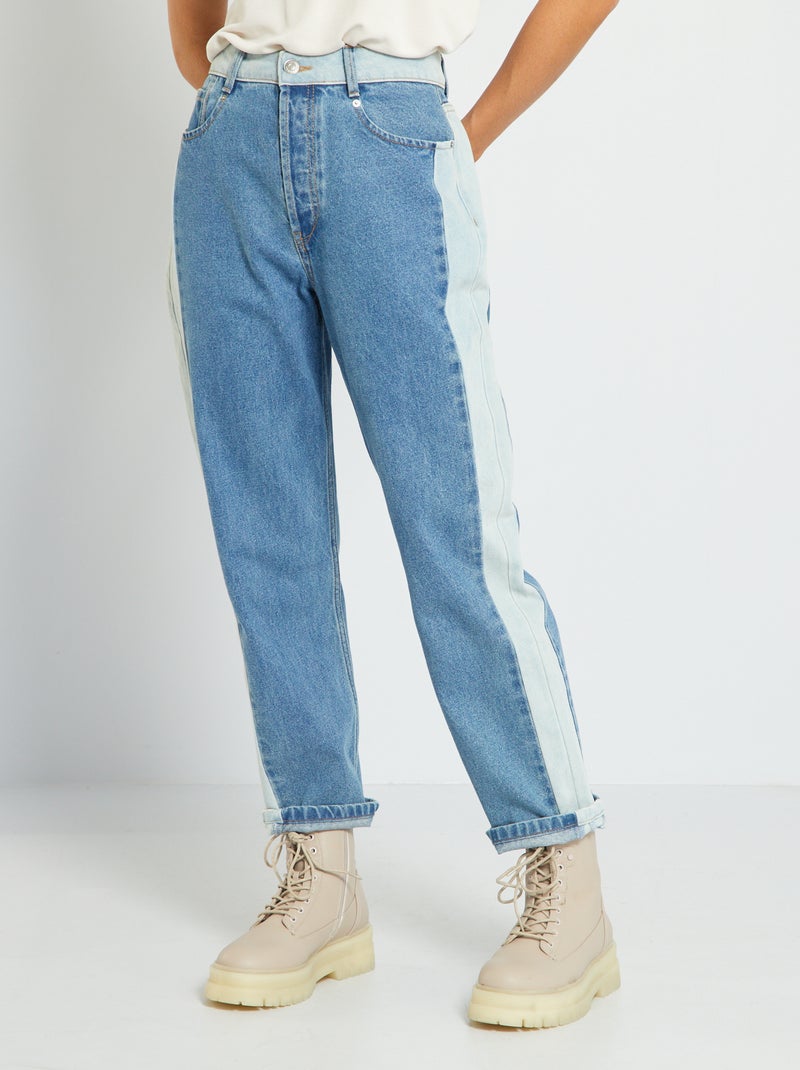 Straight-fit denim broek BLAUW - Kiabi