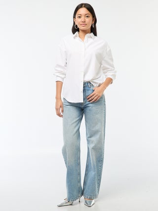 Straight-fit denim broek met stras