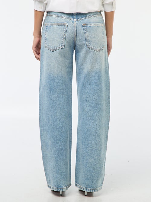 Straight-fit denim broek met stras - Kiabi