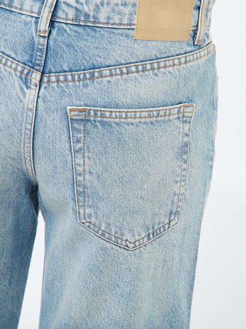 Straight-fit denim broek met stras - Kiabi