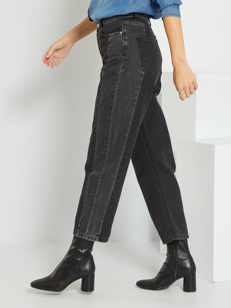 Straight-fit denim broek ZWART - Kiabi