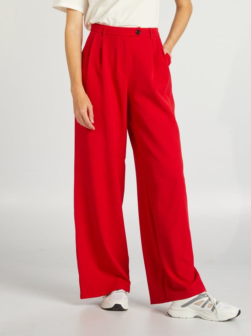 Straight-fit geklede broek ROOD - Kiabi