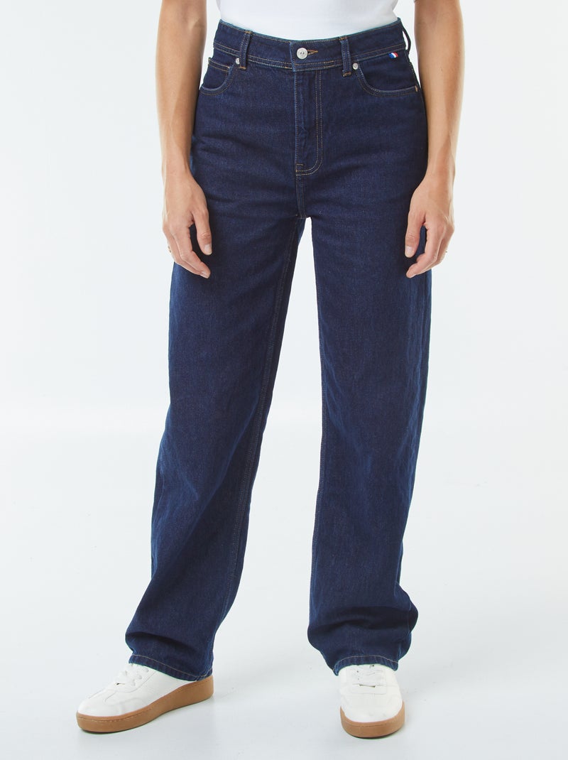 Straight-fit jeans met hoge taille Blauw - Kiabi