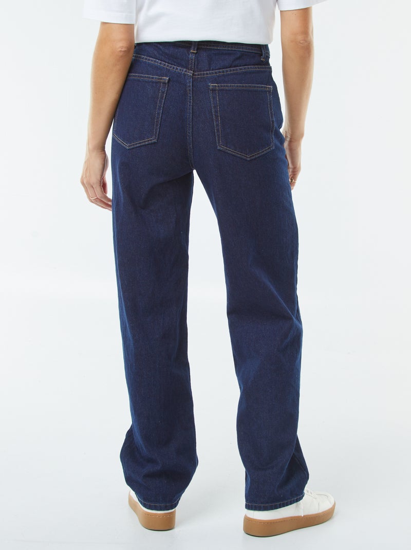 Straight-fit jeans met hoge taille Blauw - Kiabi