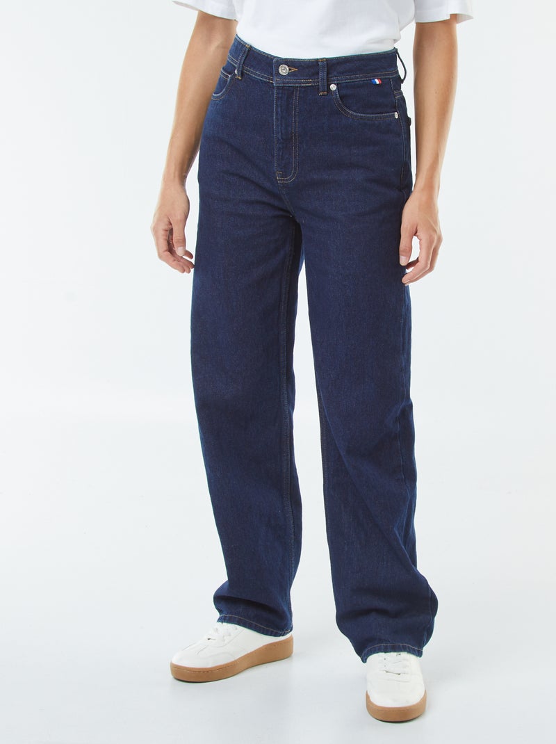 Straight-fit jeans met hoge taille Blauw - Kiabi