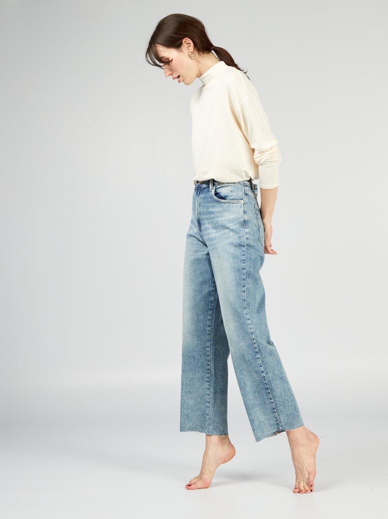 Straight-fit jeans met zeer hoge taille BLAUW - Kiabi
