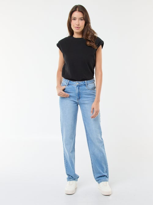 Straight-fit jeans / recht model met hoge taille - L32 - Kiabi