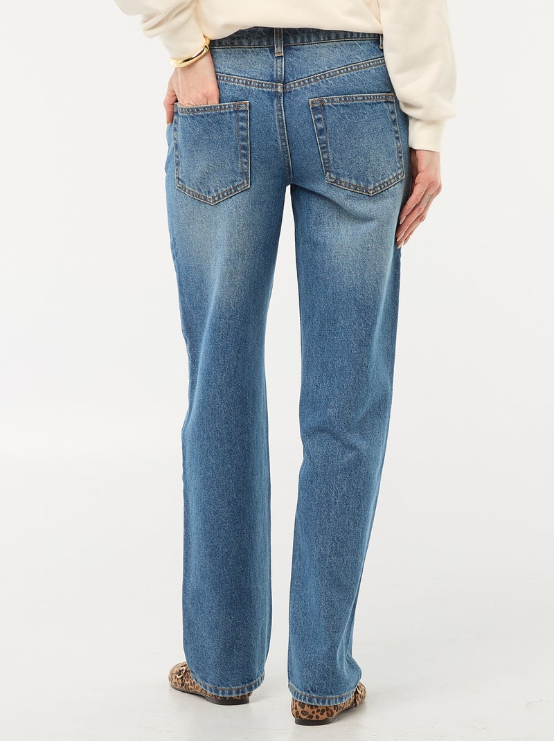 Straight-fit jeans / recht model met hoge taille - L32 Blauw - Kiabi