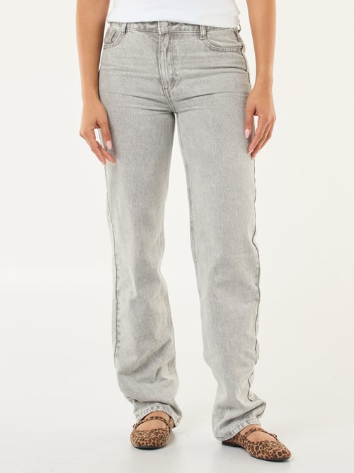 Straight-fit jeans / recht model met hoge taille - L32 - Kiabi