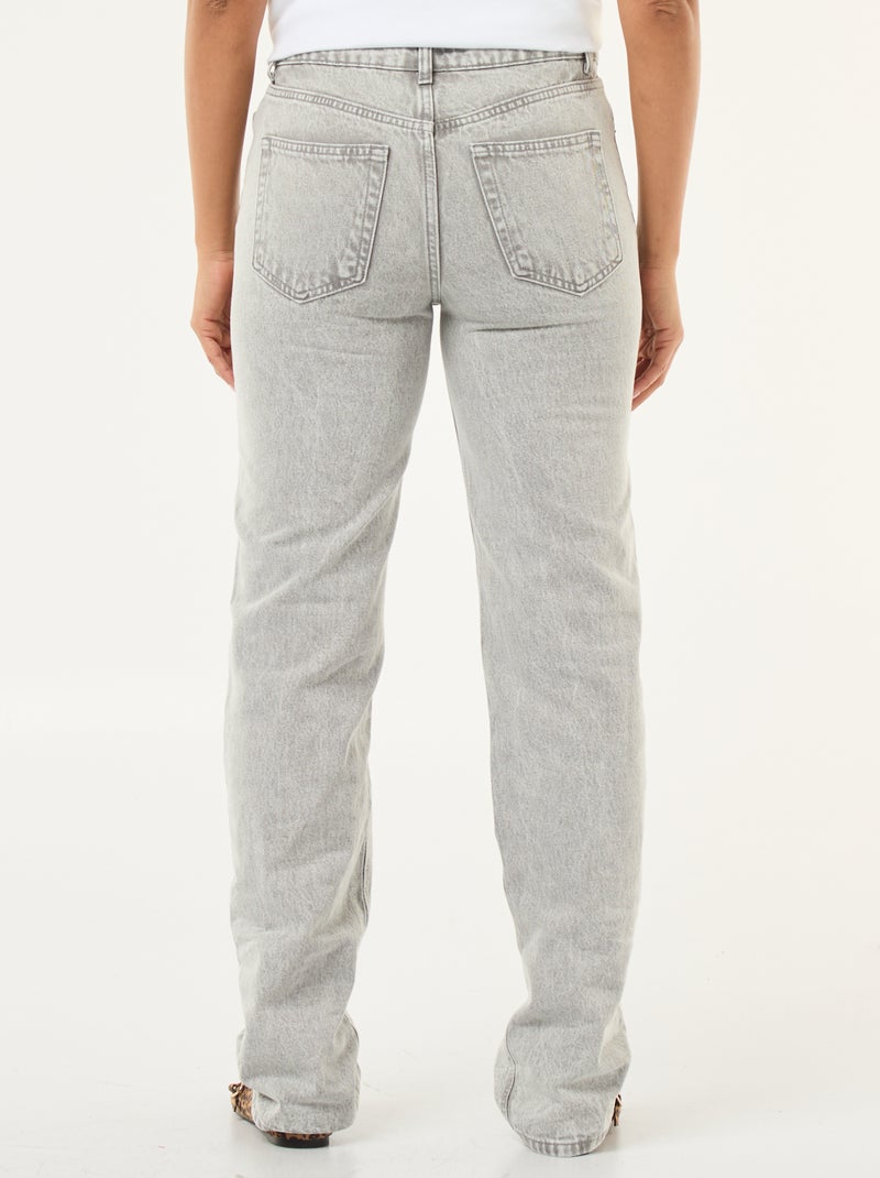 Straight-fit jeans / recht model met hoge taille - L32 Grijs - Kiabi