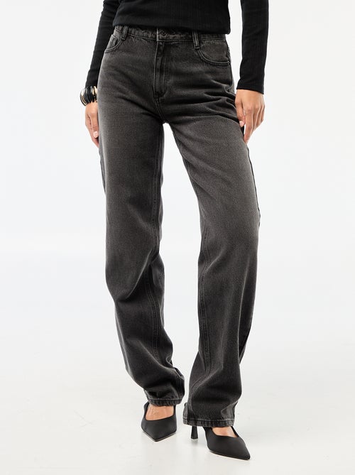 Straight-fit jeans / recht model met hoge taille - L32 - Kiabi