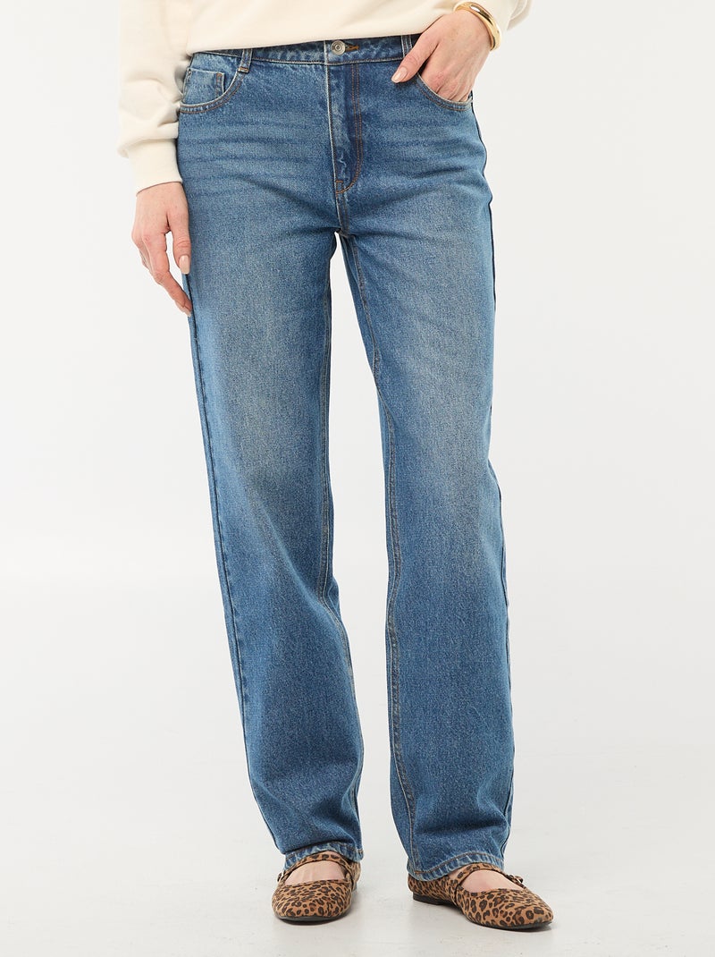 Straight-fit jeans van katoenen spijkerstof Blauw - Kiabi