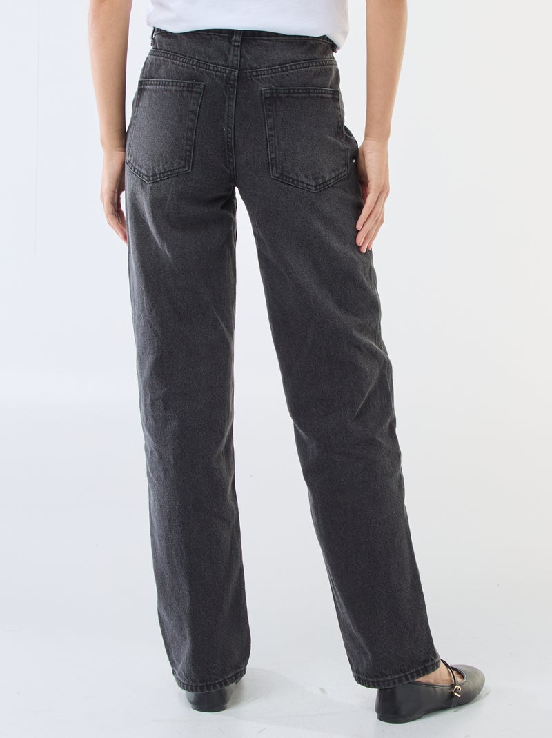 Straight-fit jeans van katoenen spijkerstof Zwart - Kiabi