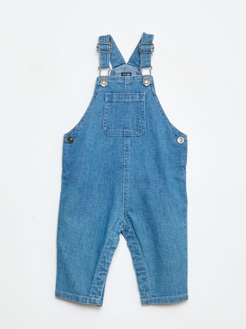 Straight-fit salopette van geribde spijkerstof - Kiabi