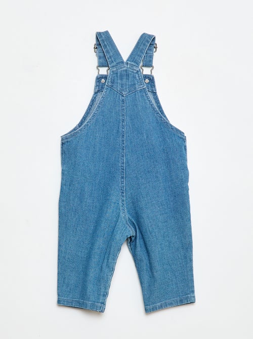 Straight-fit salopette van geribde spijkerstof - Kiabi