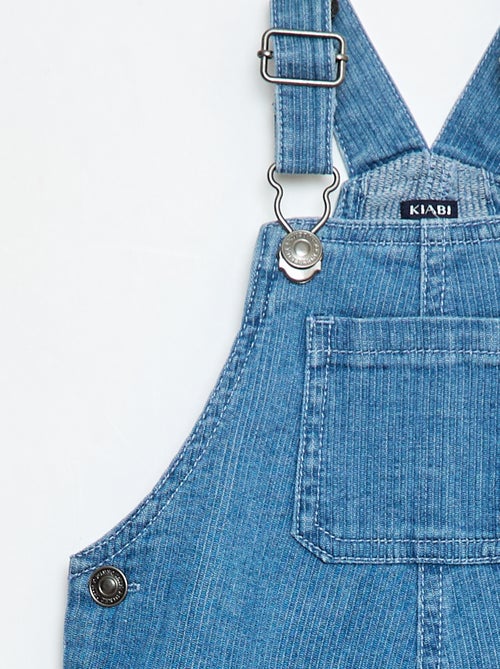 Straight-fit salopette van geribde spijkerstof - Kiabi