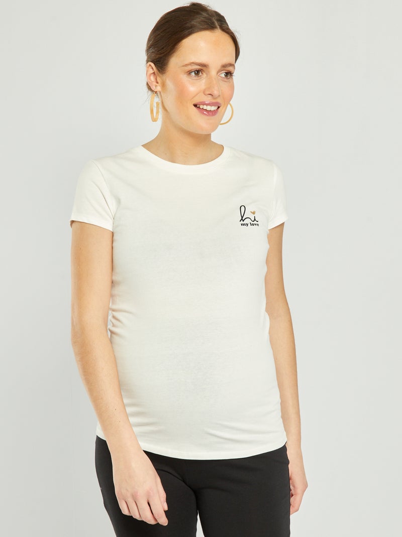 Straight-fit zwangerschapsshirt WIT - Kiabi
