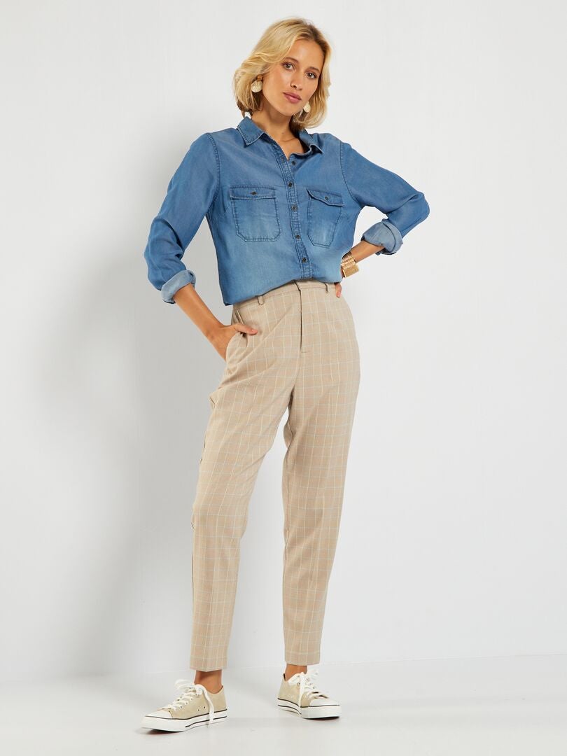 beige broek pantalon for Sale - OFF 63%
