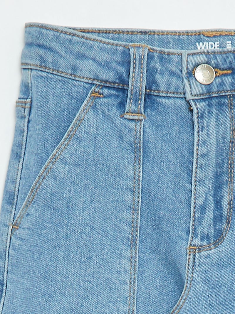 Strakke broek met zak met klepje, een bijzonder comfortabel model Blauw - Kiabi