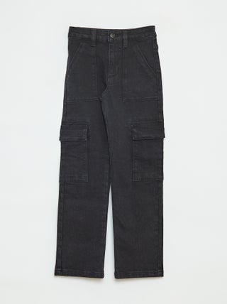 Strakke broek met zak met klepje, een bijzonder comfortabel model