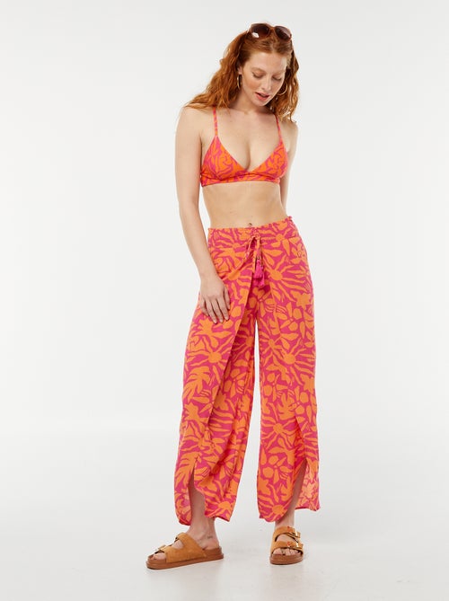 Strandbroek met blaadjesprint - Kiabi