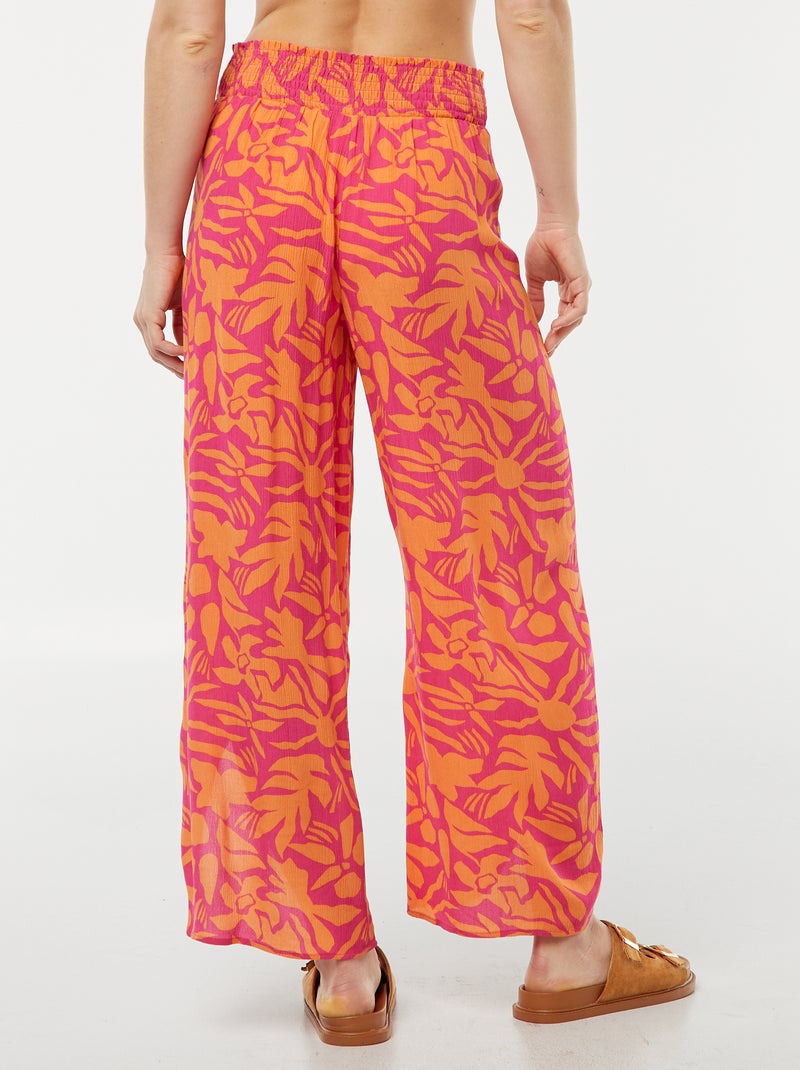 Strandbroek met blaadjesprint Rose - Kiabi