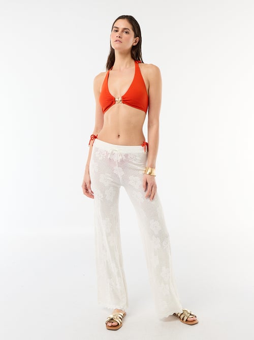 Strandbroek met bloemenhaakwerk - Kiabi