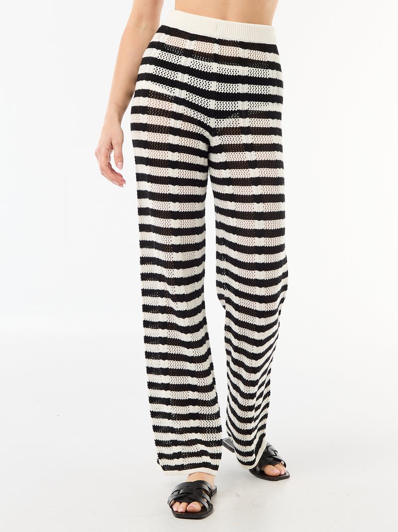 Strandbroek van gehaakte stof Wit - Kiabi