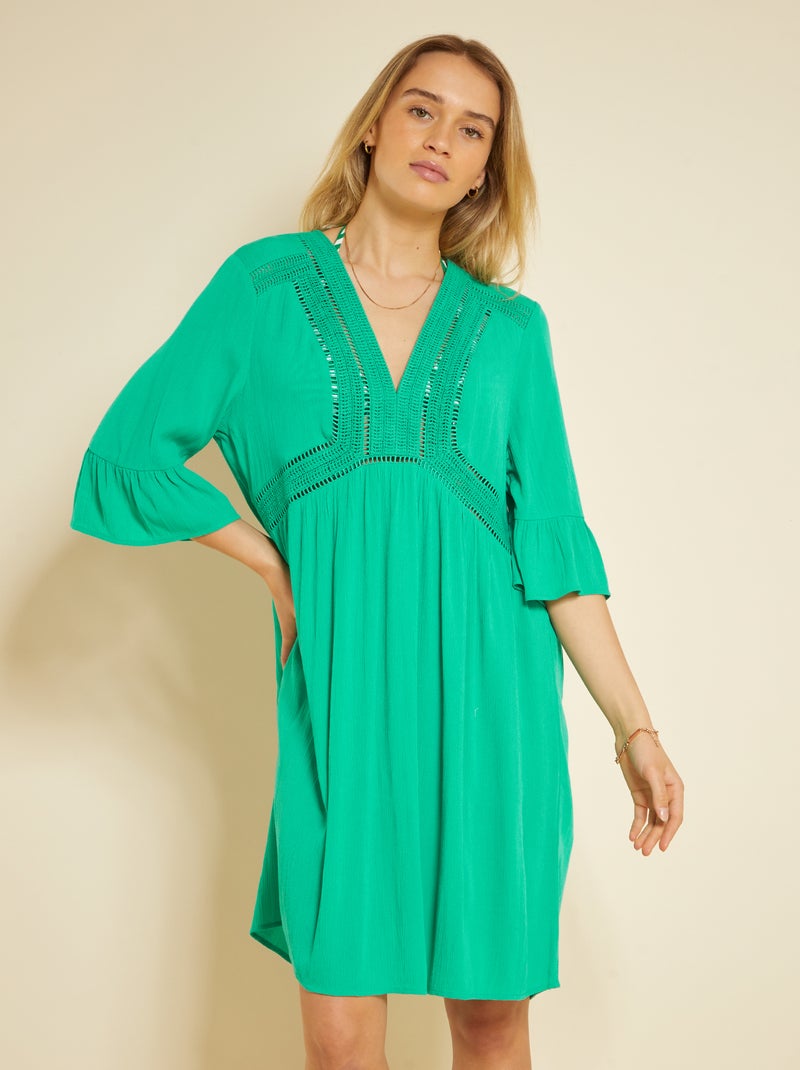 Strandjurk met macramé GROEN - Kiabi