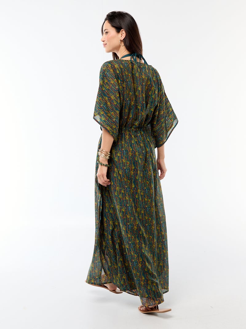Strandjurk met print, lange snit Blauw - Kiabi