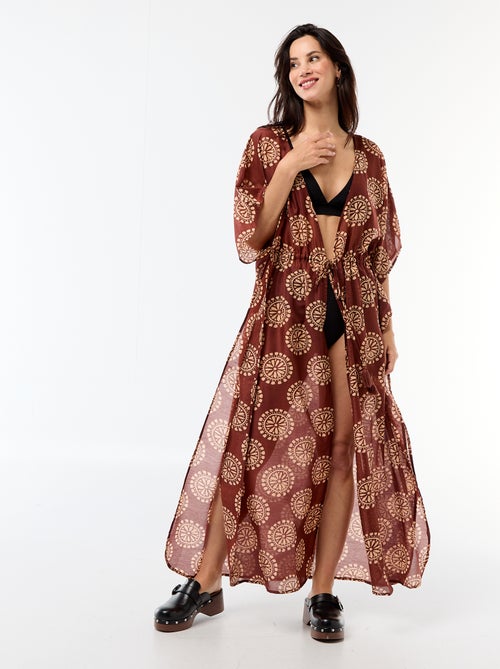 Strandjurk met print, lange snit - Kiabi