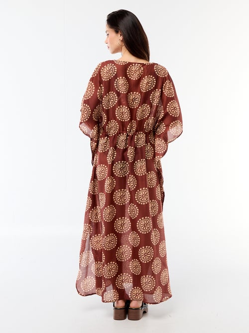 Strandjurk met print, lange snit - Kiabi