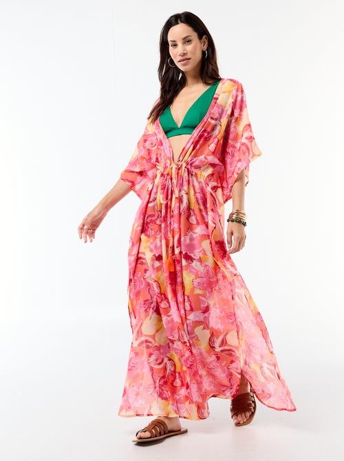 Strandjurk met print, lange snit - Kiabi