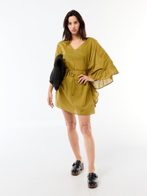 Strandjurk met volants aan de armsgaten - Kiabi