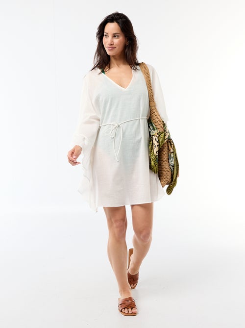 Strandjurk met volants aan de armsgaten - Kiabi