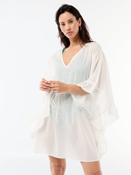 Strandjurk met volants aan de armsgaten - Kiabi