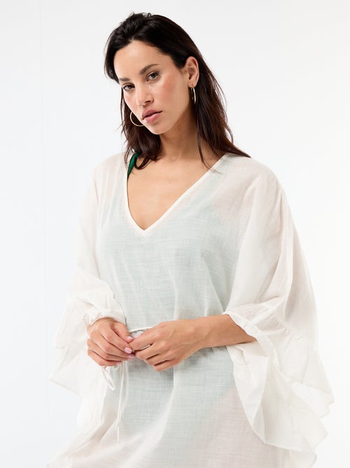 Strandjurk met volants aan de armsgaten - Kiabi