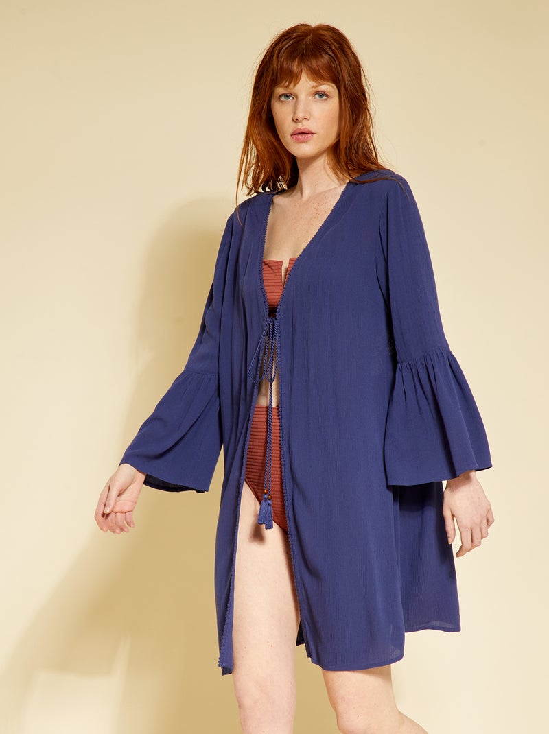 Strandjurk van macramé donkerblauw - Kiabi