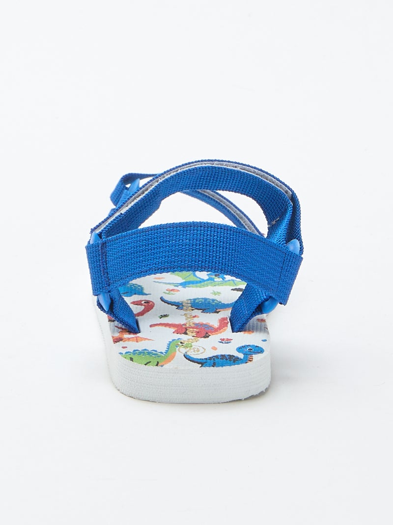 Strandsandalen met textielen bandjes Blauw - Kiabi