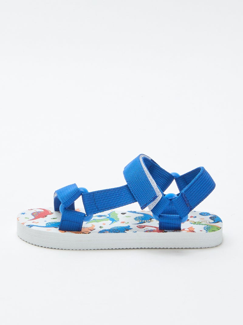 Strandsandalen met textielen bandjes Blauw - Kiabi