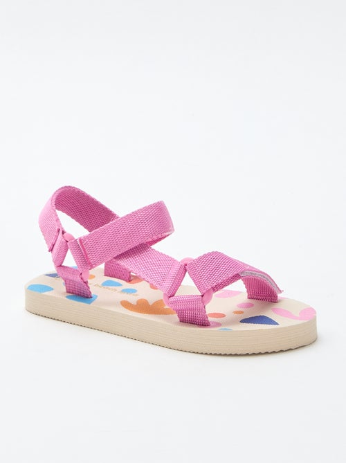 Strandsandalen met textielen bandjes - Kiabi