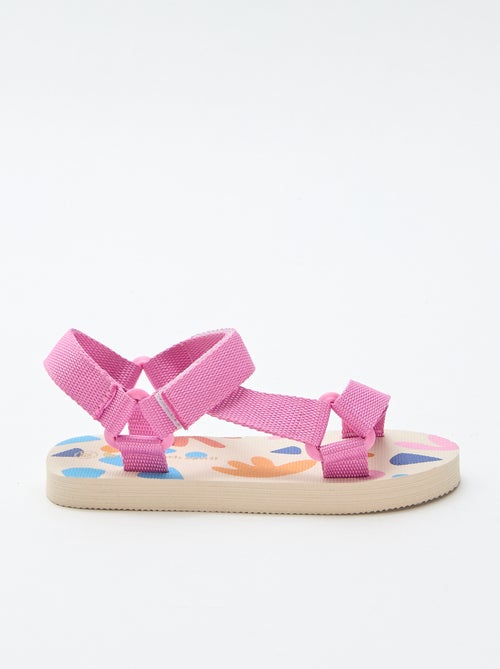 Strandsandalen met textielen bandjes - Kiabi