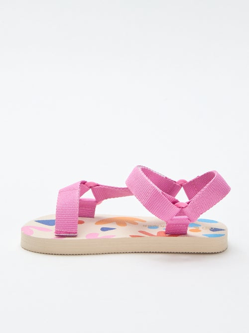 Strandsandalen met textielen bandjes - Kiabi