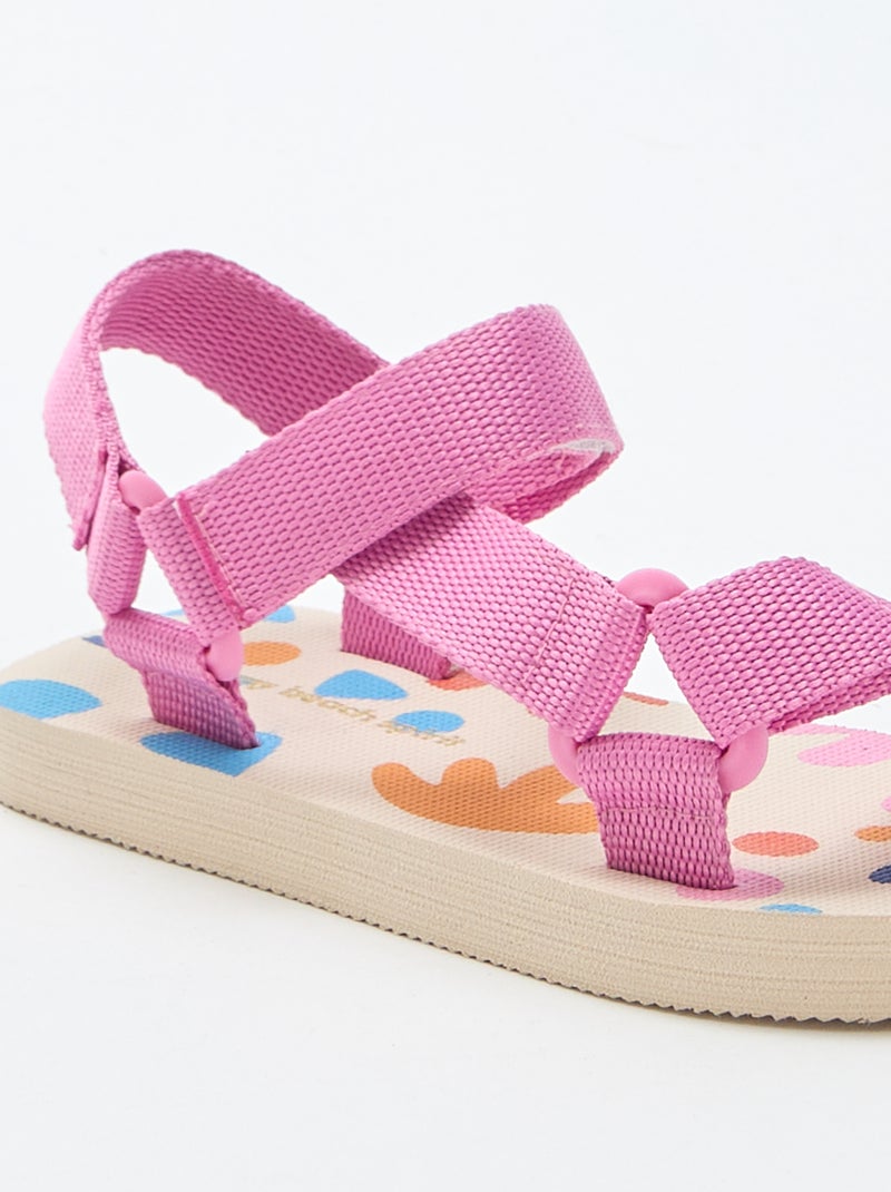 Strandsandalen met textielen bandjes Rose - Kiabi