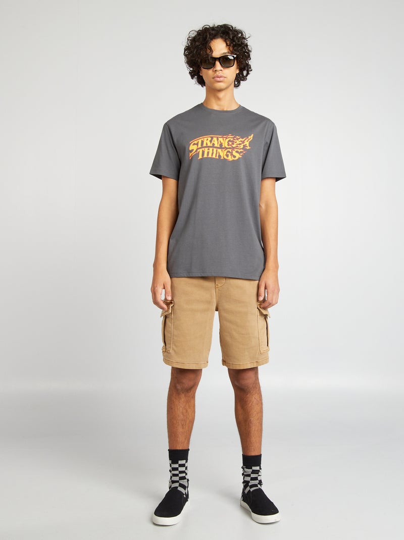 Stranger Things-T-shirt met korte mouw GRIJS - Kiabi