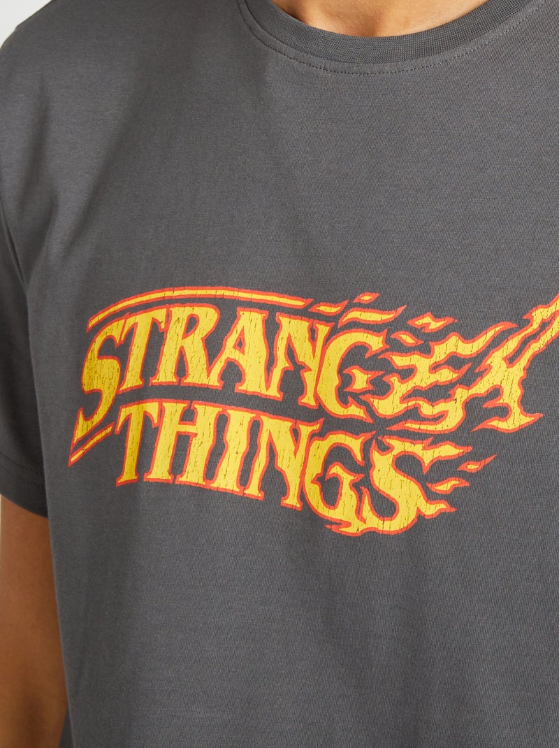 Stranger Things-T-shirt met korte mouw GRIJS - Kiabi