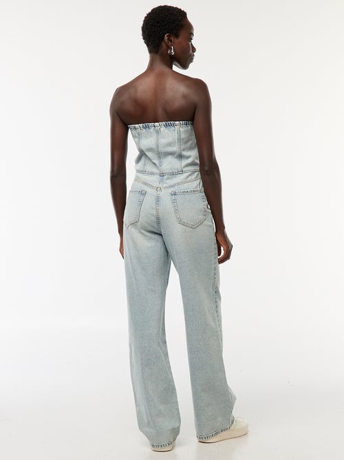 Strapless jumpsuit van spijkerstof - Kiabi